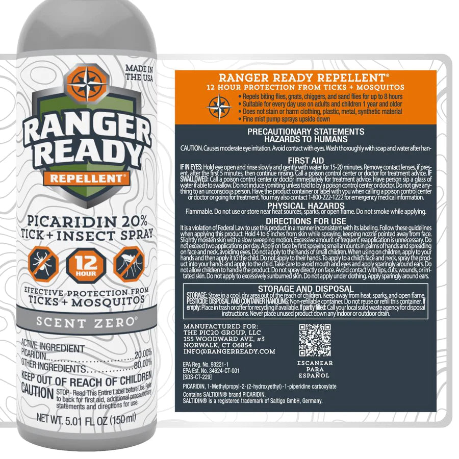 RANGER READY REPELLENT PUMP SPRAY | SCENT ZERO | 150ML | 5.0OZ